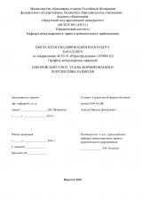 Европейский Союз: этапы формирования и перспективы развития