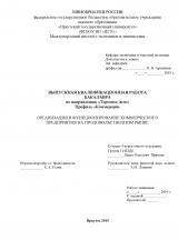 Организация и функционирование коммерческого предприятия на продовольственном рынке