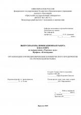 Организация и функционирование коммерческого продприятия на региональном рынке