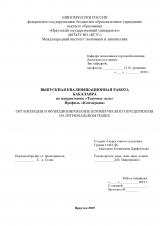 Организация и функционирование коммерческого продприятия на региональном рынке