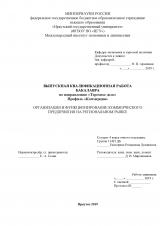  Организация и функционирование коммерческого предприятия на региональном рынке