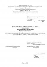 Организация коммерческой деятельности оптового торгового предприятия на рынке стройматериалов