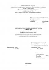 Оценка экономическоц эффективности деятельности предприятия
