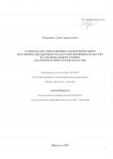 Развитие организационно-экономического механизма поддержки малого предпринимательства на региональном уровне (на примере Иркутской области)