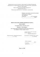 Организация коммерческой деятельности на рынке туристических услуг