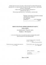 Стратегическое планирование коммерческой деятельности предприятия