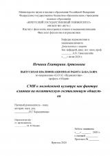  СМИ о молодежной культуре как факторе влияния на политическую составляющую общества
