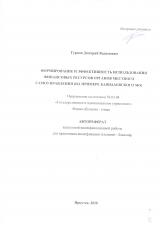 Формирование и эффективность использования финансовых ресурсов органов местного самоуправления (на примере Баяндаевского МО)