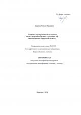 Развитие государственной поддержки малого и среднего бизнеса в субъекте РФ (на материалах Иркутской области)