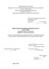Оценка экономической эффективности коммерческой деятельности предприятия на региональном рынке