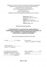 Соотношение характеристик аффективного компонента продуктивности и работоспособности обучающихся с тяжелыми формами интеллектуальных нарушений