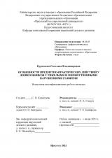 Особенности предметно-практических действий у дошкольников с тяжелыми и множественными нарушениями развития