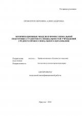 Оптимизационные модели в профессиональной подготовке студентов IT-специальностей учреждений среднего профессионального образования