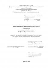 Оценка экономической деятельности торгового предприятия на продовольственном рынке