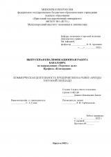 Коммерческая деятельность предприятия на рынке аренды торговой площади