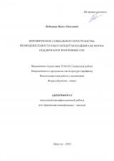 Формирование социального пространства жизнедеятельности работающей молодёжи как форма поддержания жизненных сил