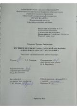 Изучение явления грамматической омонимии в школьном курсе русского языка