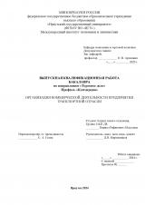 Организация коммерческой деятельности предприятия транспортной отрасли