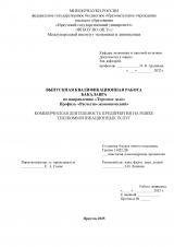 Коммерческая деятельность предприятия на рынке телекоммуникационных услуг