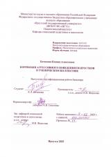 Коррекция агрессивного поведения подростков в ученическом коллективе
