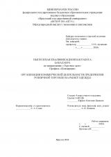 Организация коммерческой деятельности предприятия розничной торговли на рынке одежды