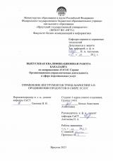 Применение инструментов тренд-маркетинга в продвижении продуктов в сфере услуг