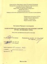 Технологическое и методическое обеспечение занятий кружка "Волшебные узоры"