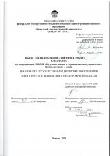 Реализация государственной политики обеспечения экологической безопасности Кемеровской области