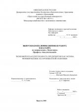 Экономическая деятельность предприятия как основа формирования ассортиментной политики