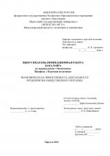 Экономическая эффективность деятельности предприятия общественного питания