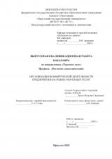 Организация коммерческой деятельности предприятия на рынке охранных услуг