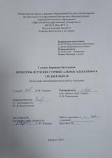 Проблемы изучения суффиксальных адъективов в средней школе