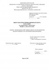 Оценка экономической эффективности предприятия малого бизнеса на потребительском рынке