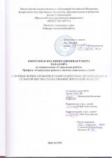 Основные формы профориентации подростков, проживающих в сельской местности (на примере Иркутской области)