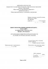 Организация коммерческой деятельности на рынке потребительских товаров
