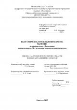 Оценка направления развития отрасли черной металлургии в России