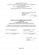 Социально-экономическое функционирование бизнес-структур на рынке физкультурно-оздоровительных услуг