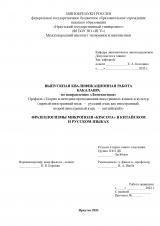 Фразеологизмы микрополя "красота" в китайском и русском языках