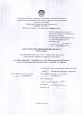 Анализ влияния условий труда на лояльность персонала в организации (на примере ООО "Сибинструмент")