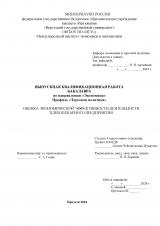 Оценка экономической эффективности деятельности хлебопекарного предприятия