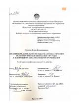 Организация деятельности педагога по обеспечению психологической безопасности среды в дошкольной образовательной организации