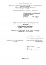 Экономическая эффективность деятельности розничного торгового предприятия