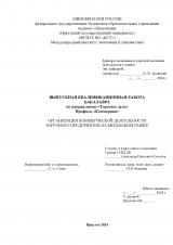 Организация коммерческой деятельности торгового предприятия на мебельном рынке