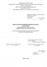Организация коммерческой деятельности в сфере грузоперевозок