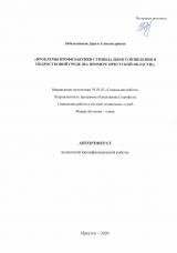 Проблемы профилактики суицидального поведения в подростковой среде (на примере Иркутской области)