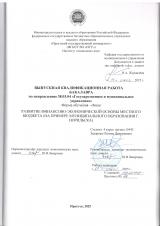 Развитие финансово-экономической основы местного бюджета (на примере муниципального образования г. Норильска)