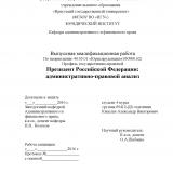 Президент Российской Федерации: административно-правовой анализ