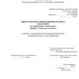 Оценка экономической эффективности коммерческого предприятия