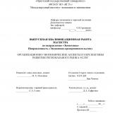 Организационно-экономические аспекты и перспективы развития регионального рынка услуг