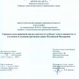 Сравнительно-правовой анализ института "субъект ответственности" в уголовном и административном праве Российской Федерации